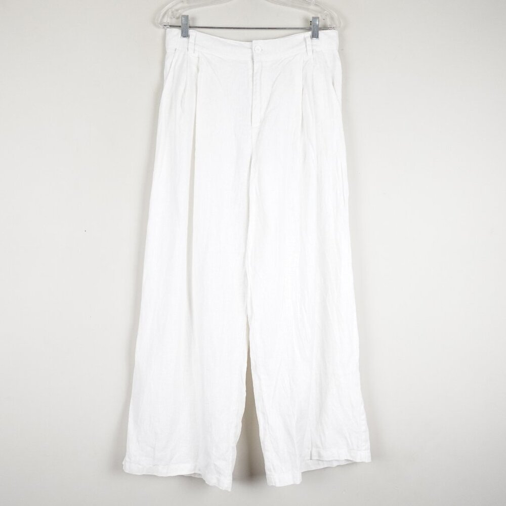 LITTLE LIES Linen Wide Leg Pants Women's Medium Lightweight Summer Beach Trouser